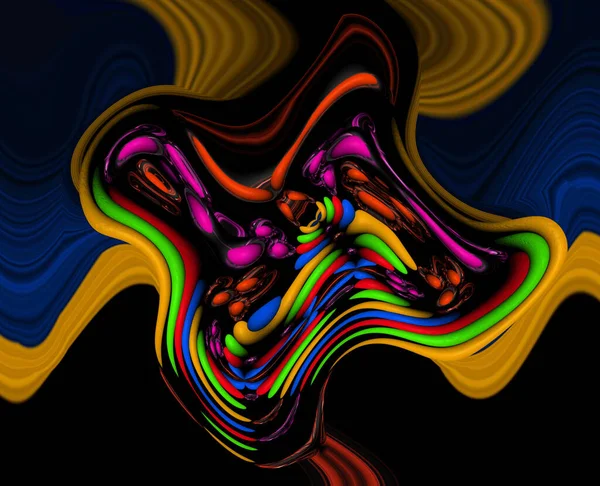 Render Abstract Art Background Colorful Swirl Gradient Mesh Unique Patterns — 图库照片