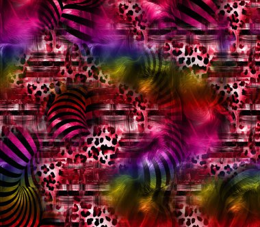 The Amazing fabric Abstract Background.Colorful illustration,Botanical composition abstract background for greeting card,textile and digital print.Textile fashion print pattern.