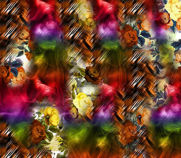 Patrones Impresión Tela Efectos Digitales Fondo Abstracto Multicolor Patrón Colorido —  Fotos de Stock