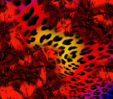 The Amazing fabric Abstract Background.Colorful illustration,Botanical composition abstract background for greeting card,textile and digital print.Textile fashion print pattern.