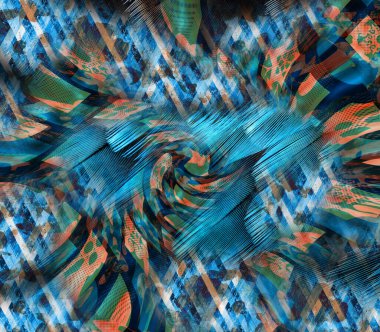 Unique patterns.Full Saree Designs For Colorful Digital Printing.Fractal art background for creative design.Decoration for wallpaper desktop, poster.Psychedelic.Textile fashion fabric prints.