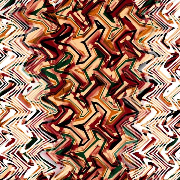 Unique Patterns Full Saree Designs Colorful Digital Printing Fractal Art — стоковое фото