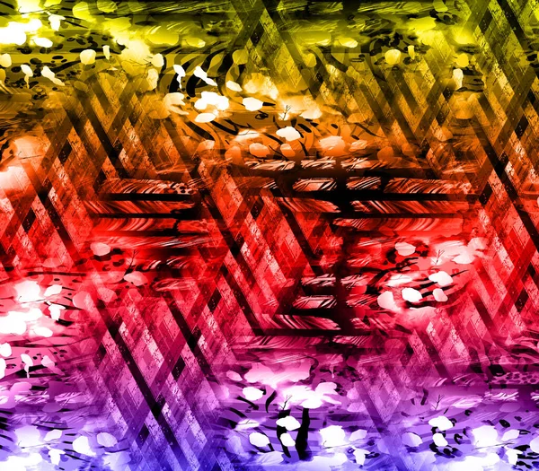 Unique Patterns Full Saree Designs Colorful Digital Printing Fractal Art — ストック写真