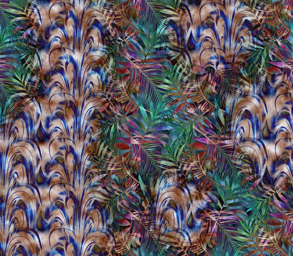 Unique Patterns Full Saree Designs Colorful Digital Printing Fractal Art — Foto de Stock