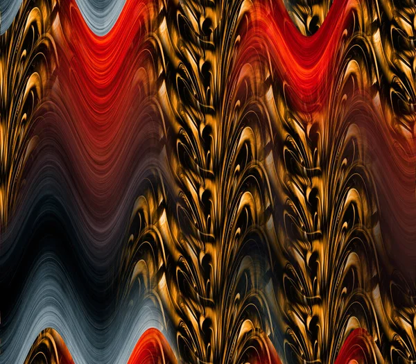 Unique Patterns Full Saree Designs Colorful Digital Printing Fractal Art — Photo