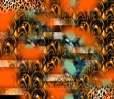 The Amazing fabric Abstract Background.Colorful illustration,Botanical composition abstract background for greeting card,textile and digital print.Textile fashion print pattern.