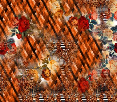 The Amazing fabric Abstract Background.Colorful illustration,Botanical composition abstract background for greeting card,textile and digital print.Textile fashion print pattern.