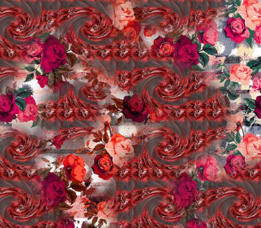 The Amazing fabric Abstract Background.Colorful illustration,Botanical composition abstract background for greeting card,textile and digital print.Textile fashion print pattern.