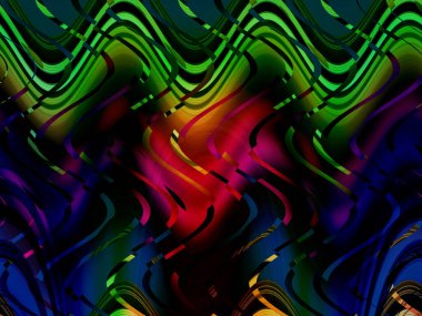 Renkli desenler fraktal. Psikedelik fraktal, fırça darbelerinin dokusu. Tekstil desenleri için renkli boyalar. Soyut arkaplan renkleri kaotik fırça darbeleri.