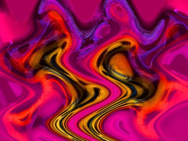 Renkli desenler fraktal. Psikedelik fraktal, fırça darbelerinin dokusu. Tekstil desenleri için renkli boyalar. Soyut arkaplan renkleri kaotik fırça darbeleri.