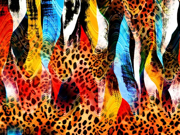 Renkli Desenler Fraktal Psikedelik Fraktal Fırça Darbelerinin Dokusu Tekstil Desenleri — Stok fotoğraf