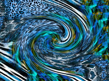 Renkli desenler fraktal. Psikedelik fraktal, fırça darbelerinin dokusu. Tekstil desenleri için renkli boyalar. Soyut arkaplan renkleri kaotik fırça darbeleri.