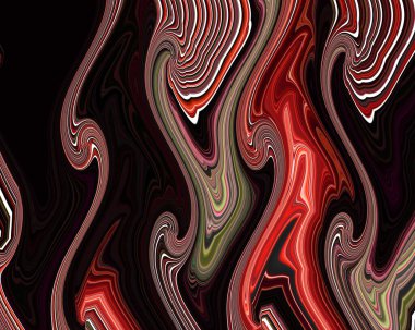 Renkli desenler fraktal. Psikedelik fraktal, fırça darbelerinin dokusu. Tekstil desenleri için renkli boyalar. Soyut arkaplan renkleri kaotik fırça darbeleri.