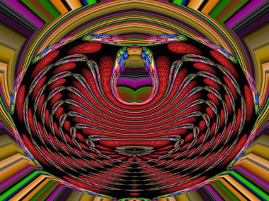 Renkli desenler fraktal. Psikedelik fraktal, fırça darbelerinin dokusu. Tekstil desenleri için renkli boyalar. Soyut arkaplan renkleri kaotik fırça darbeleri.