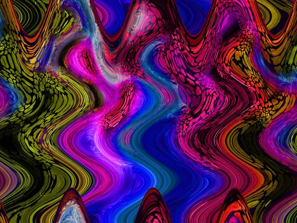 Colorful Patterns Fractal Psychedelic Fractal Texture Brush Strokes Colored Paint — Stock Photo, Image