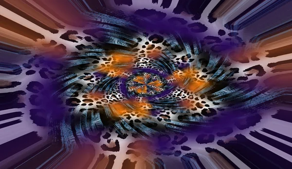 Πολύχρωμα Μοτίβα Fractal Psychedelic Fractal Υφή Πινέλου Πινελιές Έγχρωμο Χρώμα — Φωτογραφία Αρχείου