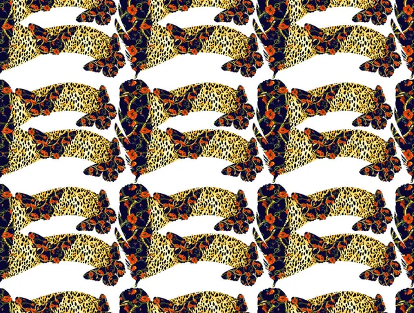 Sömlös Mode Print Fabric Print Mönster Flerfärgad Bakgrund Kreativ Grafisk — Stockfoto