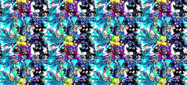 Seamless Fashion Print Fabric Print Pattern Multicolored Background Creative Graphic — Stock Photo, Image