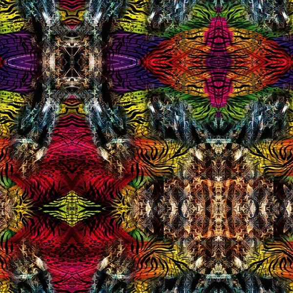 Naadloze Geometrie Herhaal Patroon Met Textuur Achtergrond Monochroom Psychedelisch Abstract — Stockfoto