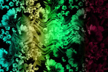 Renkli moda desenleri. Kumaş desenli. Tekstil baskı tasarımı. Tekstil çizimi. Fraktal renkli desen. Yazdırma deseni. Yeni sezon kumaş baskısı.