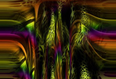 Renkli moda desenleri. Kumaş desenli. Tekstil baskı tasarımı. Tekstil çizimi. Fraktal renkli desen. Yazdırma deseni. Yeni sezon kumaş baskısı.