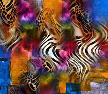 Renkli moda desenleri. Kumaş desenli. Tekstil baskı tasarımı. Tekstil çizimi. Fraktal renkli desen. Yazdırma deseni. Yeni sezon kumaş baskısı.