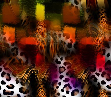 Renkli moda desenleri. Kumaş desenli. Tekstil baskı tasarımı. Tekstil çizimi. Fraktal renkli desen. Yazdırma deseni. Yeni sezon kumaş baskısı.