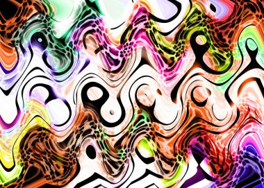 Renkli moda desenleri. Kumaş desenli. Tekstil baskı tasarımı. Tekstil çizimi. Fraktal renkli desen. Yazdırma deseni. Yeni sezon kumaş baskısı.