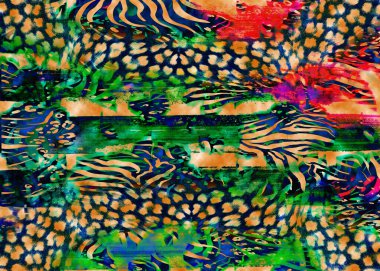 Renkli moda desenleri. Kumaş desenli. Tekstil baskı tasarımı. Tekstil çizimi. Fraktal renkli desen. Yazdırma deseni. Yeni sezon kumaş baskısı.