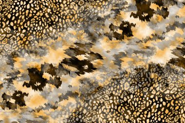 Leopar deseni. Parlak moda vahşi arka plan. Şık hayvan baskısı. Tekstil kumaş deseni. Modern moda kumaşı deseni..