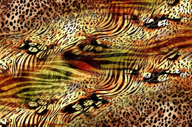 Leopar deseni. Parlak moda vahşi arka plan. Şık hayvan baskısı. Tekstil kumaş deseni. Modern moda kumaşı deseni..