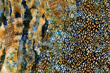 Leopar deseni. Parlak moda vahşi arka plan. Şık hayvan baskısı. Tekstil kumaş deseni. Modern moda kumaşı deseni..