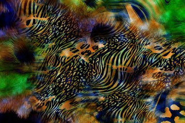 Leopar deseni. Parlak moda vahşi arka plan. Şık hayvan baskısı. Tekstil kumaş deseni. Modern moda kumaşı deseni..