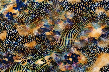 Leopar deseni. Parlak moda vahşi arka plan. Şık hayvan baskısı. Tekstil kumaş deseni. Modern moda kumaşı deseni..