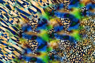 Leopar deseni. Parlak moda vahşi arka plan. Şık hayvan baskısı. Tekstil kumaş deseni. Modern moda kumaşı deseni..