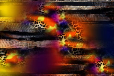 Leopar deseni. Parlak moda vahşi arka plan. Şık hayvan baskısı. Tekstil kumaş deseni. Modern moda kumaşı deseni..