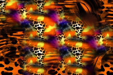 Leopar deseni. Parlak moda vahşi arka plan. Şık hayvan baskısı. Tekstil kumaş deseni. Modern moda kumaşı deseni..