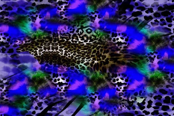 Padrão Leopardo Shining Moda Selvagem Background Chic Animal Impressão Padrão — Fotografia de Stock