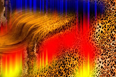 Leopar deseni. Parlak moda vahşi arka plan. Şık hayvan baskısı. Tekstil kumaş deseni. Modern moda kumaşı deseni..