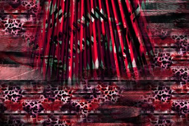 Leopar deseni. Parlak moda vahşi arka plan. Şık hayvan baskısı. Tekstil kumaş deseni. Modern moda kumaşı deseni..