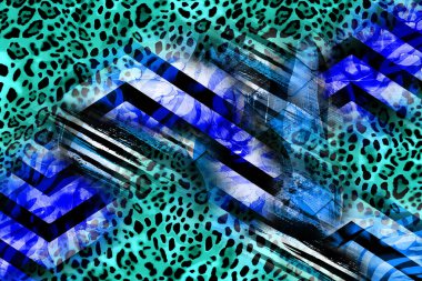 Leopar deseni. Parlak moda vahşi arka plan. Şık hayvan baskısı. Tekstil kumaş deseni. Modern moda kumaşı deseni..