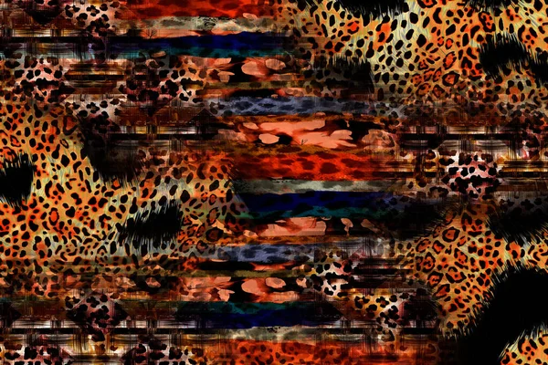 Padrão Leopardo Shining Moda Selvagem Background Chic Animal Impressão Padrão — Fotografia de Stock