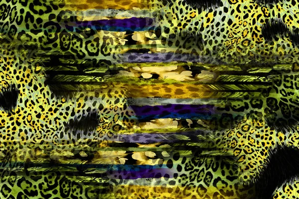 Leopard Pattern Shining Fashion Wild Background Chic Animal Print Textile — 图库照片