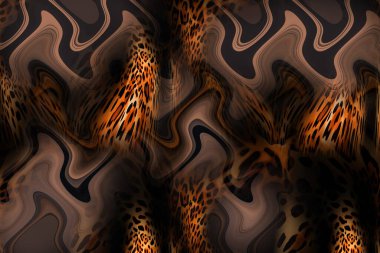 Leopar deseni. Parlak moda vahşi arka plan. Şık hayvan baskısı. Tekstil kumaş deseni. Modern moda kumaşı deseni..