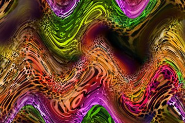 Leopar deseni. Parlak moda vahşi arka plan. Şık hayvan baskısı. Tekstil kumaş deseni. Modern moda kumaşı deseni..