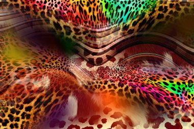 Leopar deseni. Parlak moda vahşi arka plan. Şık hayvan baskısı. Tekstil kumaş deseni. Modern moda kumaşı deseni..