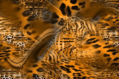 Leopar deseni. Parlak moda vahşi arka plan. Şık hayvan baskısı. Tekstil kumaş deseni. Modern moda kumaşı deseni..