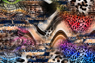 Leopar deseni. Parlak moda vahşi arka plan. Şık hayvan baskısı. Tekstil kumaş deseni. Modern moda kumaşı deseni..