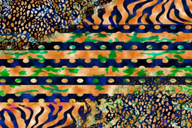 Leopar deseni. Parlak moda vahşi arka plan. Şık hayvan baskısı. Tekstil kumaş deseni. Modern moda kumaşı deseni..