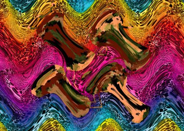 Leopar deseni. Parlak moda vahşi arka plan. Şık hayvan baskısı. Tekstil kumaş deseni. Modern moda kumaşı deseni..